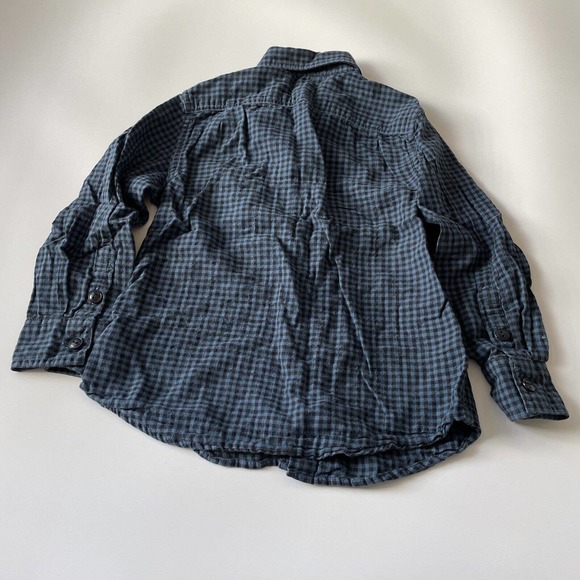 Crew Cuts Button Down Shirt Blue Checkered Cotton‎ Boys/Kids Size 4/5 Collared - Picture 6 of 7